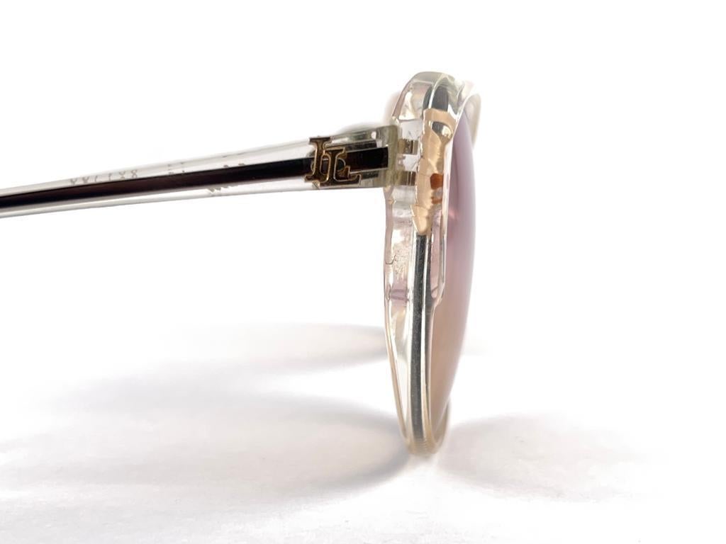 New Vintage Madame Landry Translucent Frame Sunglasses 70'S Made In France For Sale 1