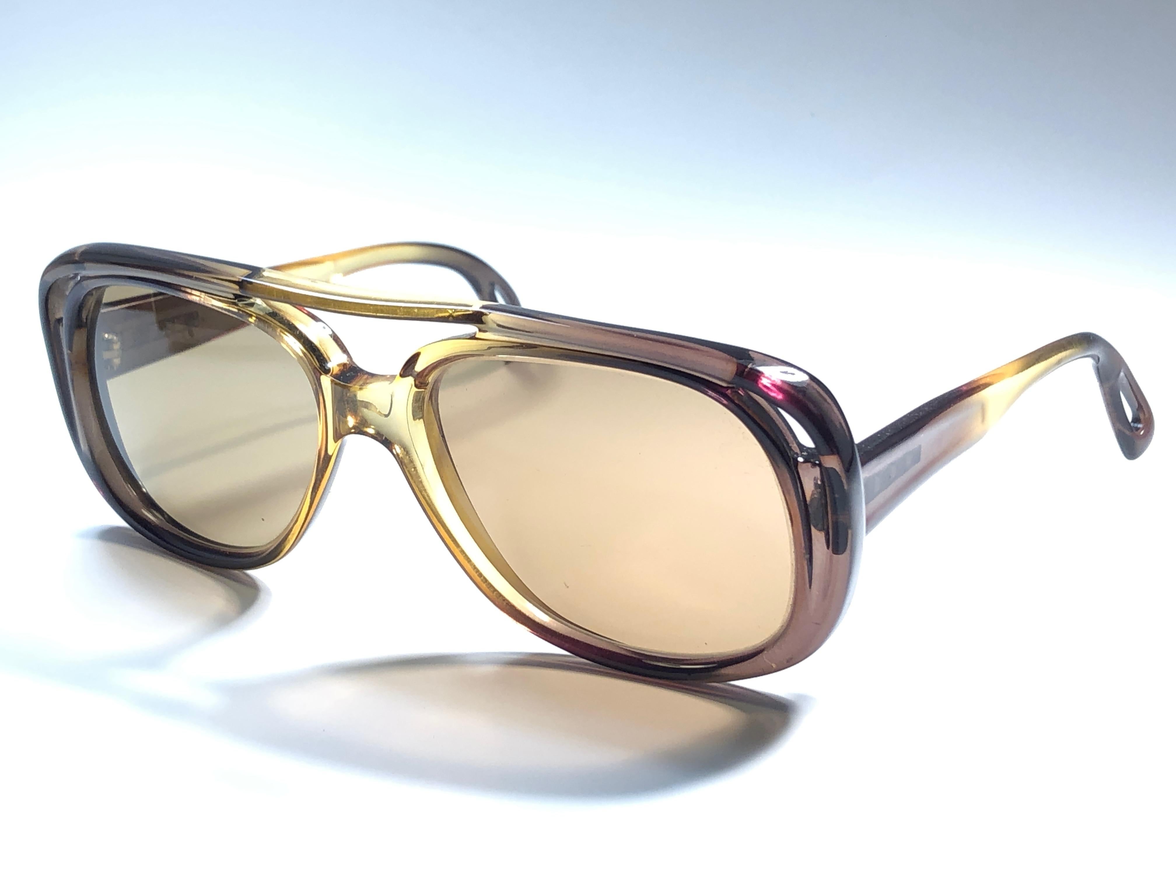 New Vintage Marwitz Clear Amber Light Lens Made in Germany 1970 Sunglasses In Excellent Condition In Baleares, Baleares