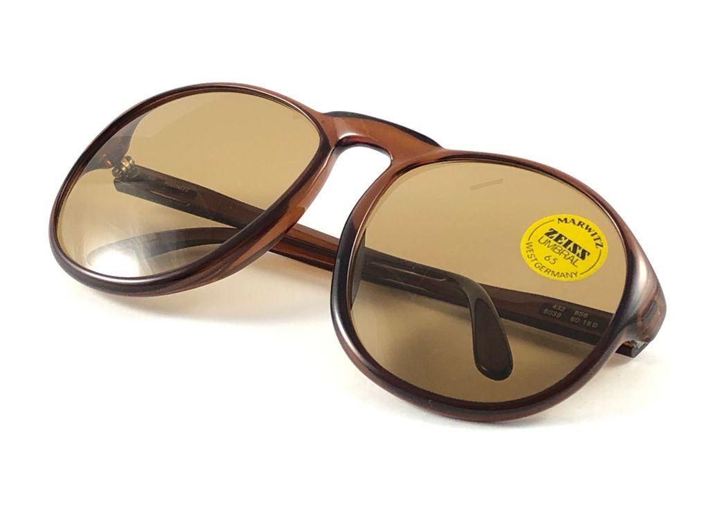 New Vintage Marwitz Zeiss Oversized Brown Lens Made in Germany 1970 Sunglasses For Sale 4