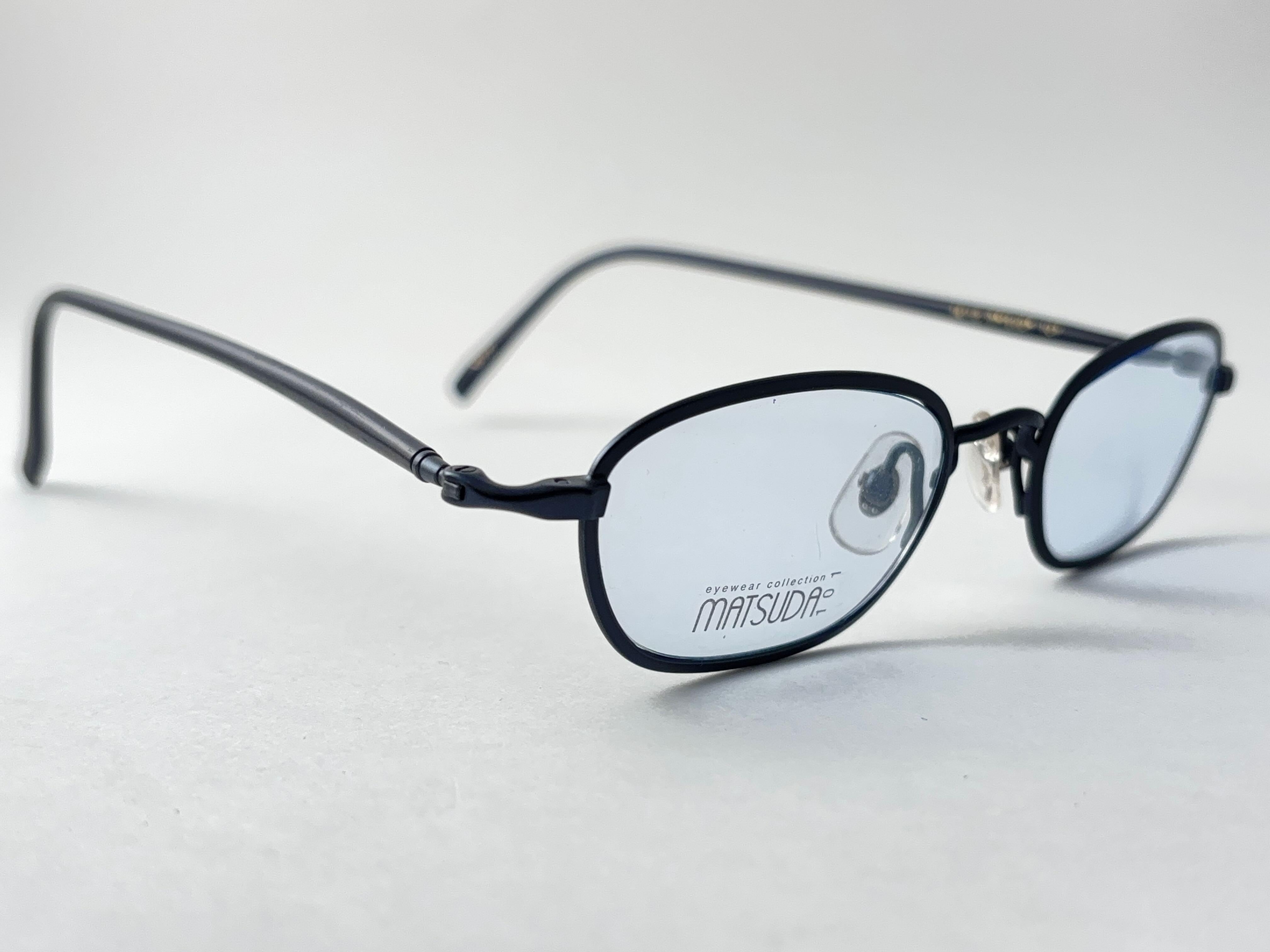 Nuevo Vintage Matsuda 14110 Rx Montura metálica azul Años 90 Gafas de sol Made In Japan en venta 1