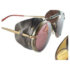 Nuevas gafas de sol Vintage Matsuda 2809 Cobre y cuero de colección 1990 Japón