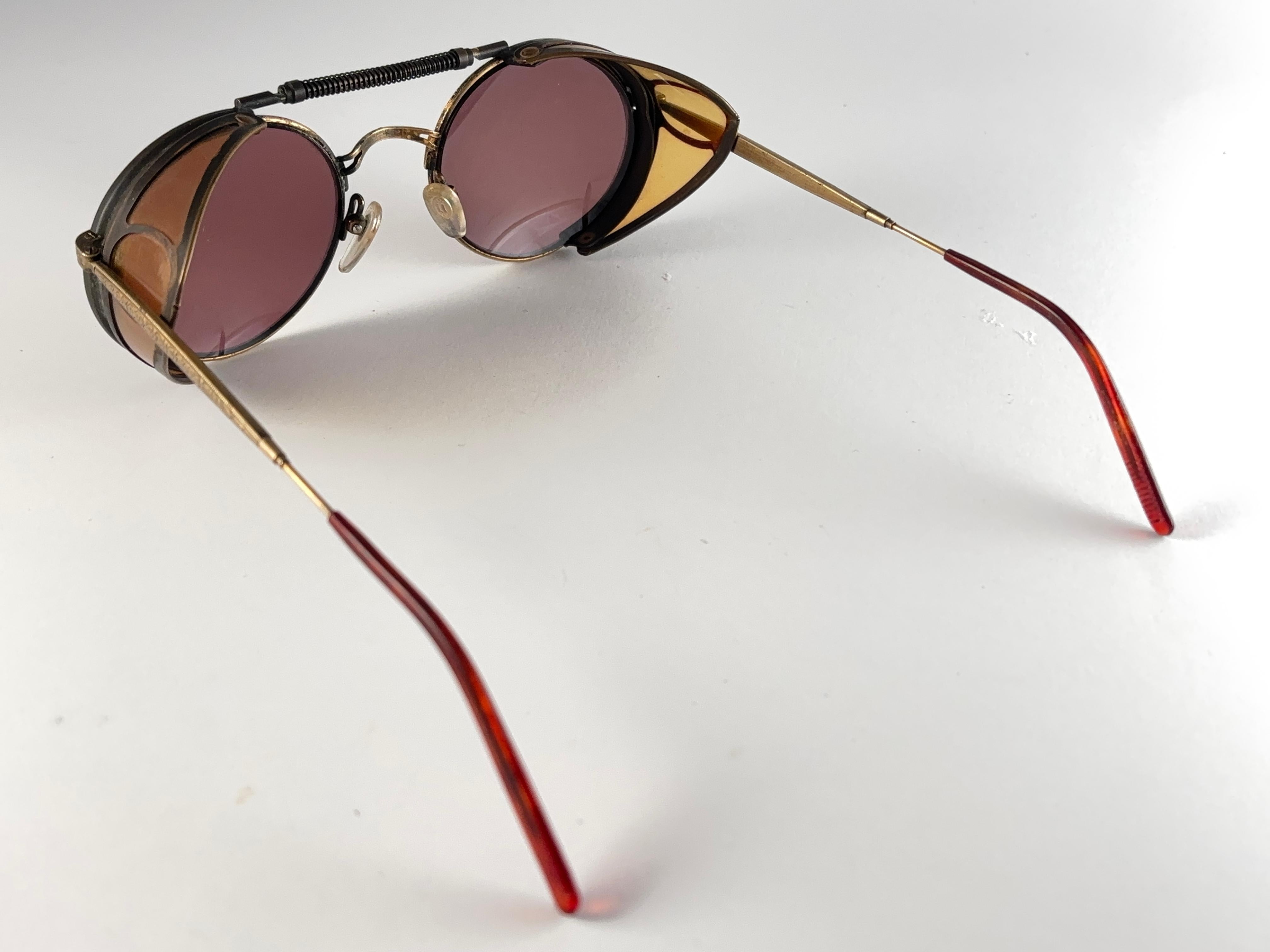 New Vintage Matsuda 2809 Copper & Leather Collector Item 1990 Japan Sunglasses en vente 1