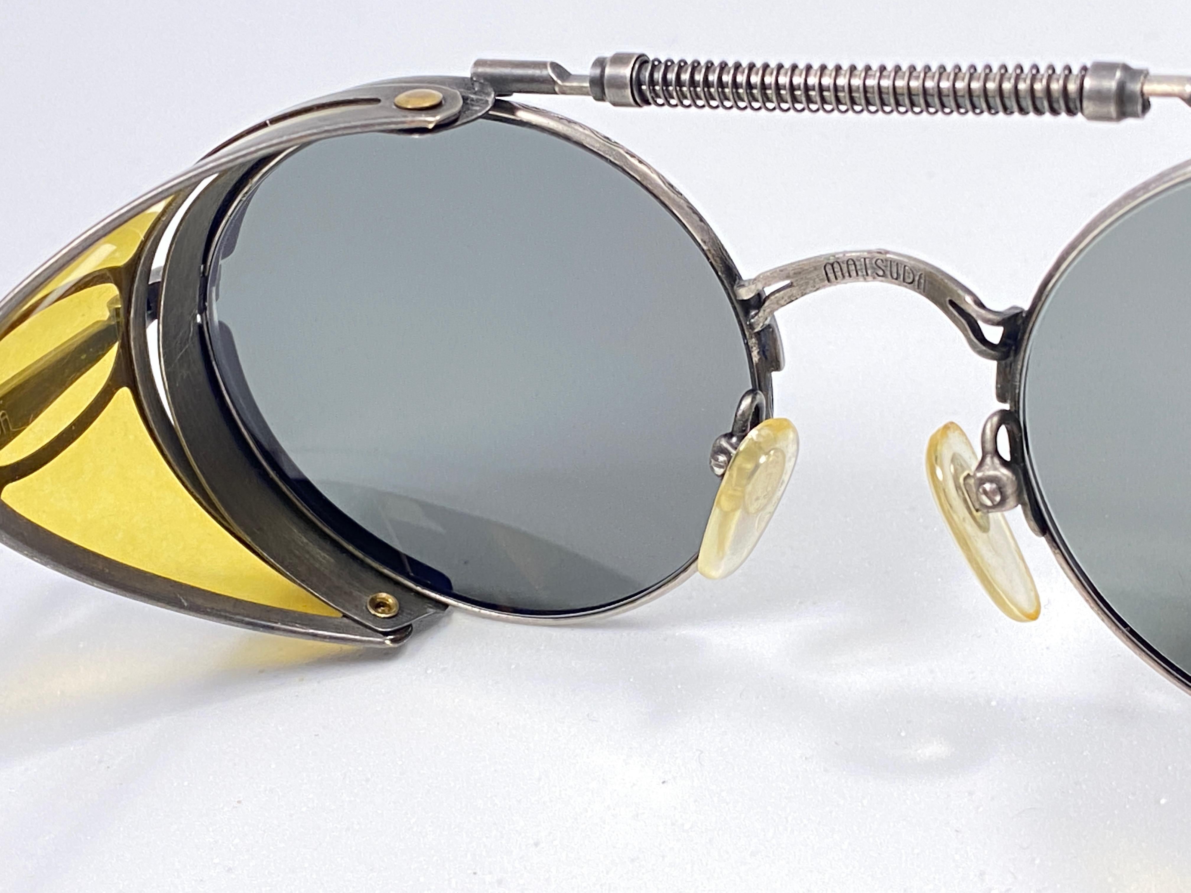 New Vintage Matsuda 2809 Old Silver Collector Item 1990 Made in Japan Sunglasses In New Condition In Baleares, Baleares