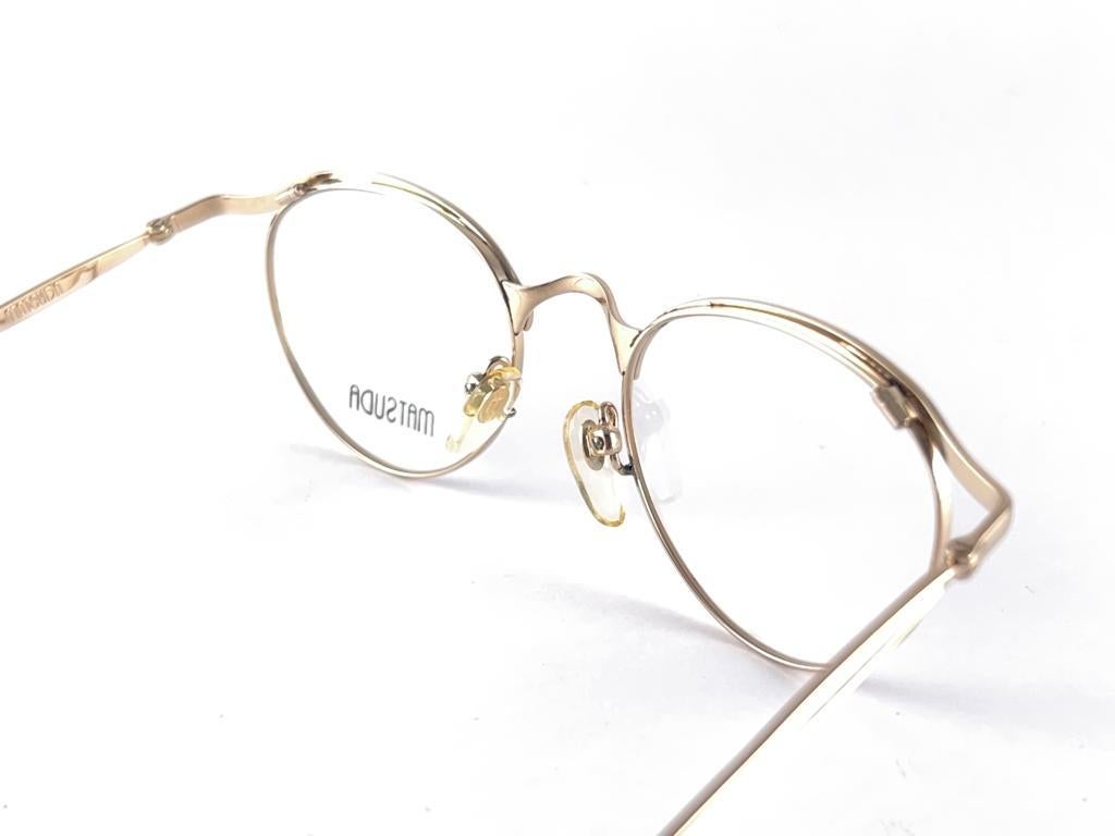 New Vintage Matsuda 2846 Rx Gold Frame 1990's Made In Japan Sunglasses en vente 3