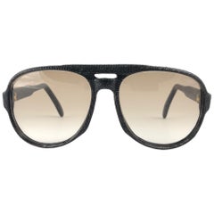 New Retro Maxim's de Paris Real Leather Lizard Frame 1980's Glasses