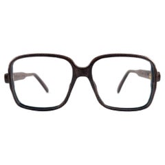 Maxim's de Paris - Lunettes de lecture réelles en cuir véritable avec cadre en lézard, années 1980, état neuf