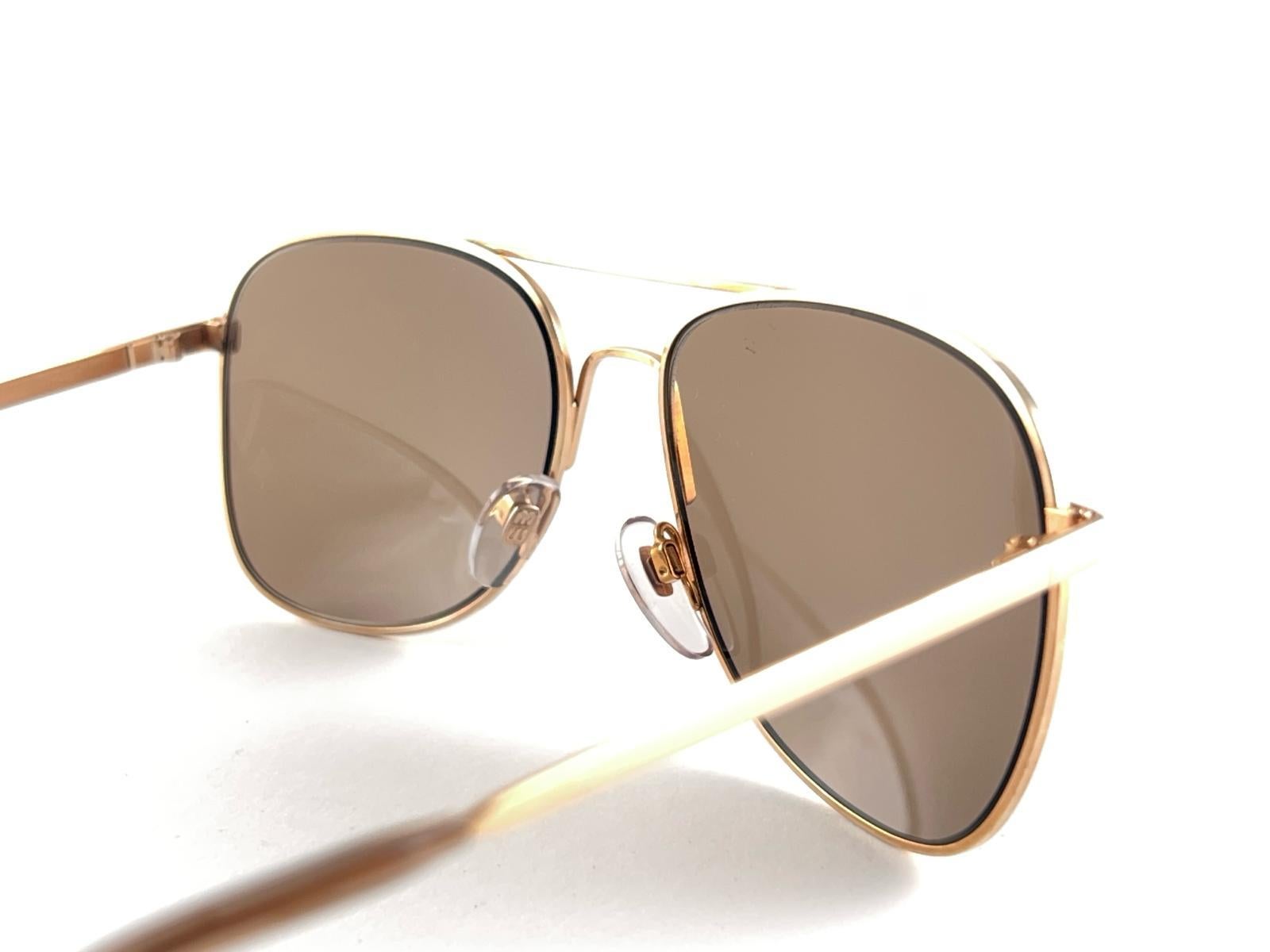 New Vintage Menrad 633 Oversized Gold Frame Sunglasses 1970'S Made In Germany For Sale 2