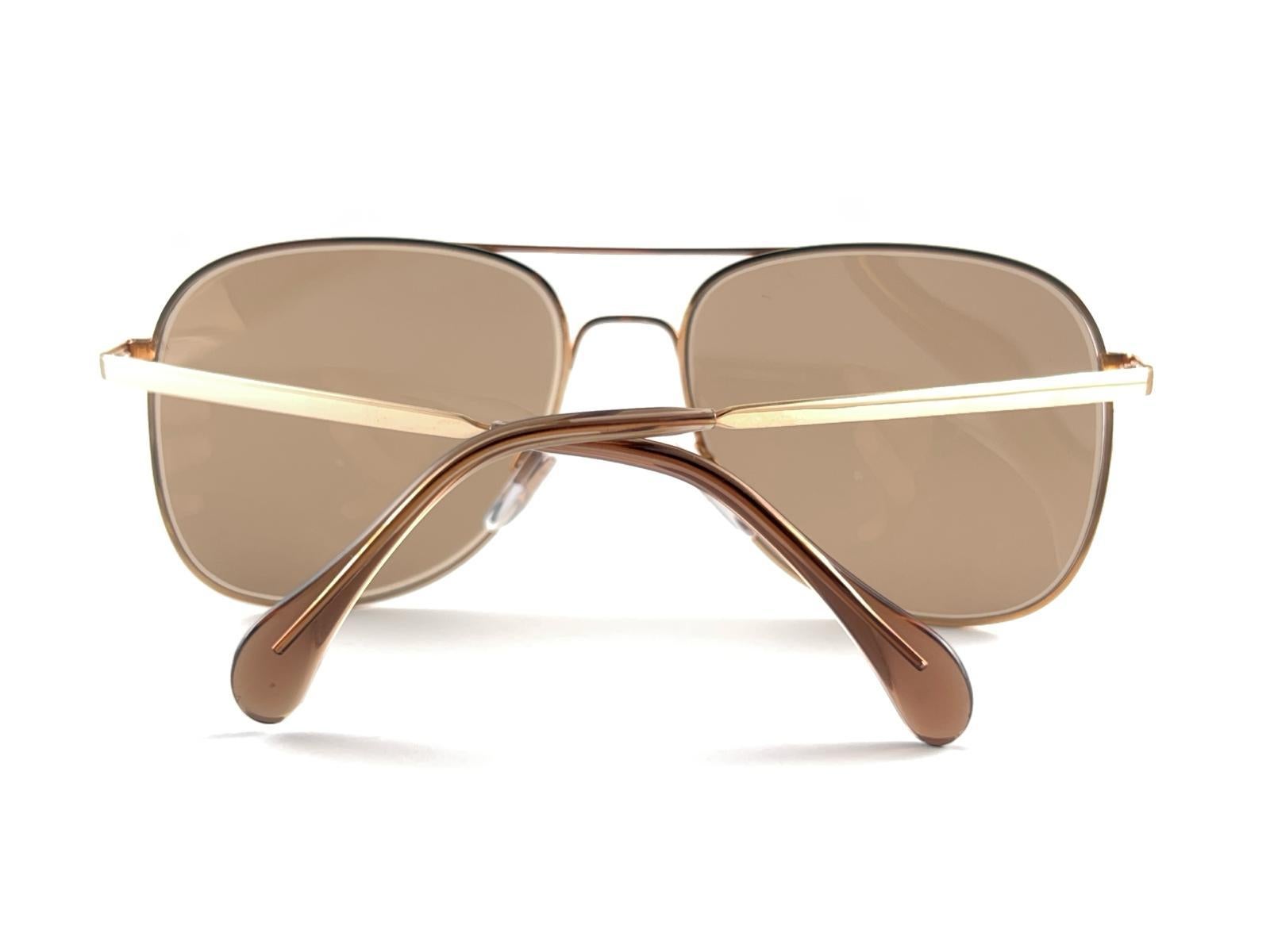 New Vintage Menrad 633 Oversized Gold Frame Sunglasses 1970'S Made In Germany For Sale 4