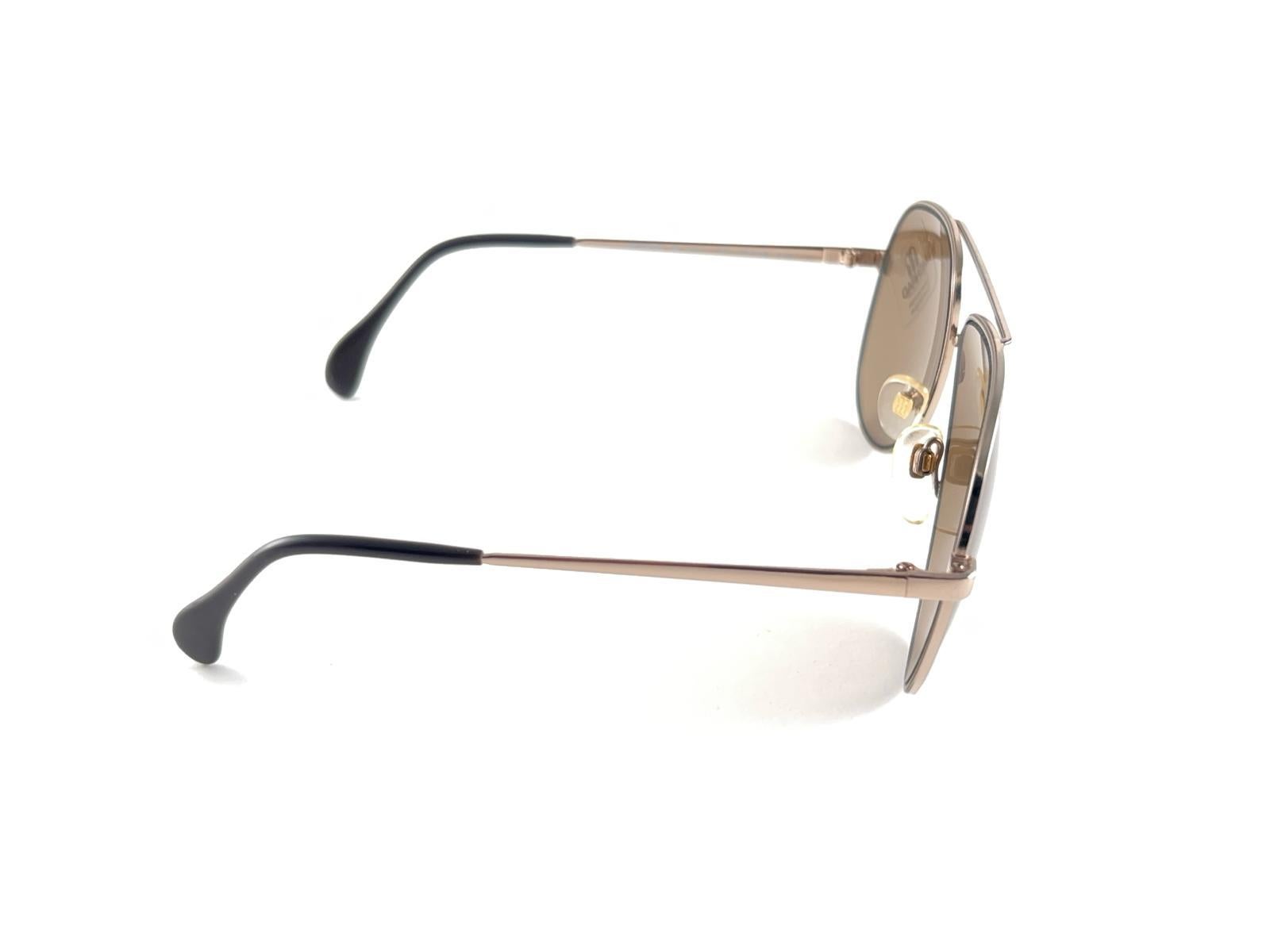 New Vintage Menrad 635 Aviator Light Gold Frame Sunglasses 70's Made in Germany en vente 1