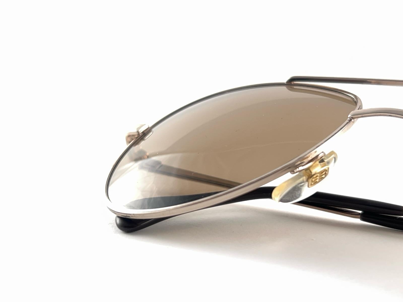 New Vintage Menrad 635 Aviator Light Gold Frame Sunglasses 70'S Made in Germany For Sale 5