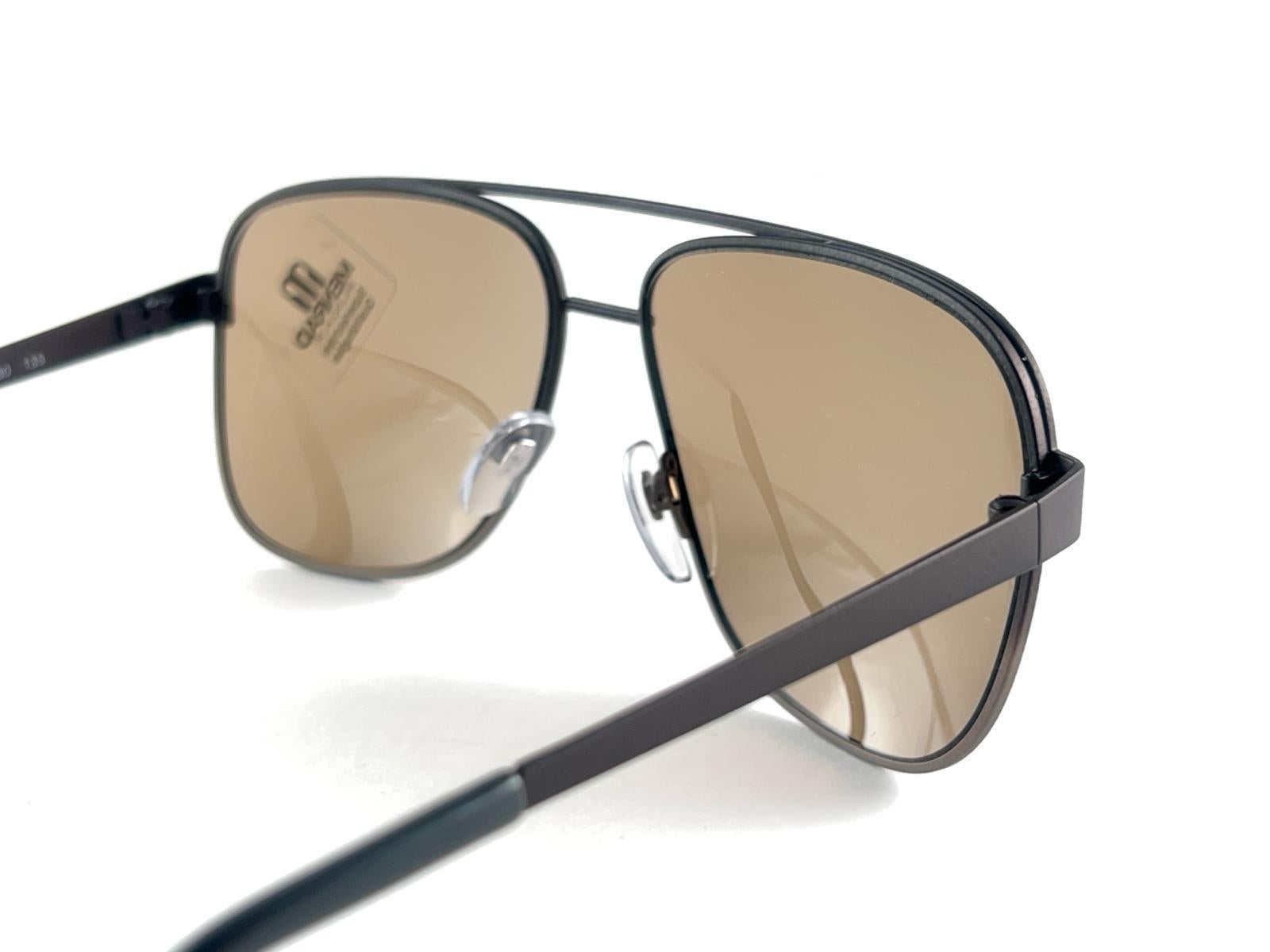 New Vintage Menrad 649 Oversized Grey Mate Frame Sunglasses 70's Made in Germany en vente 6