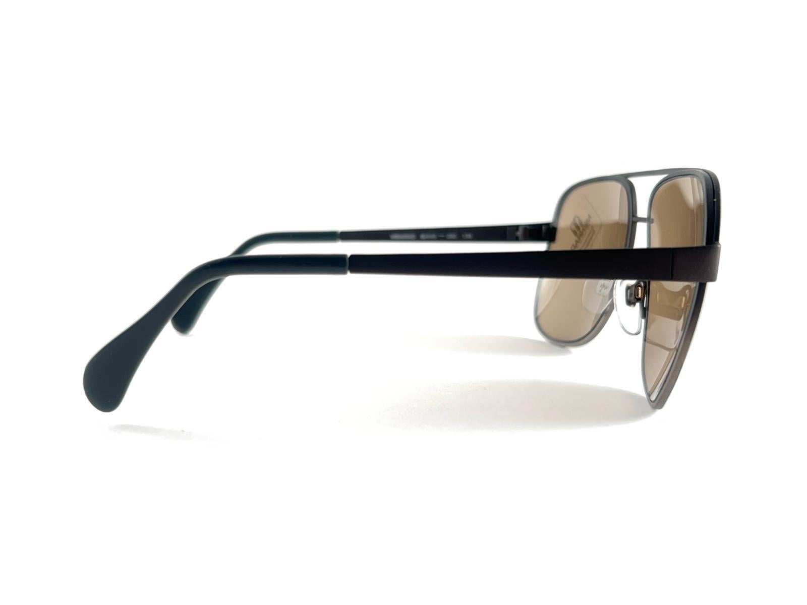 New Vintage Menrad 649 Oversized Grey Mate Frame Sunglasses 70's Made in Germany en vente 1