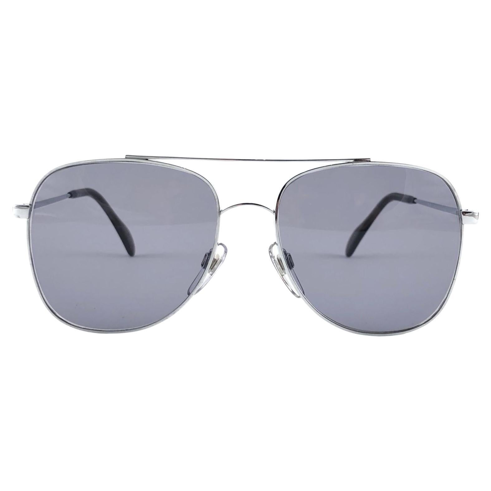 New Vintage Menrad M353 Silver Aviator  Made in Germany 1970 Sunglasses  For Sale