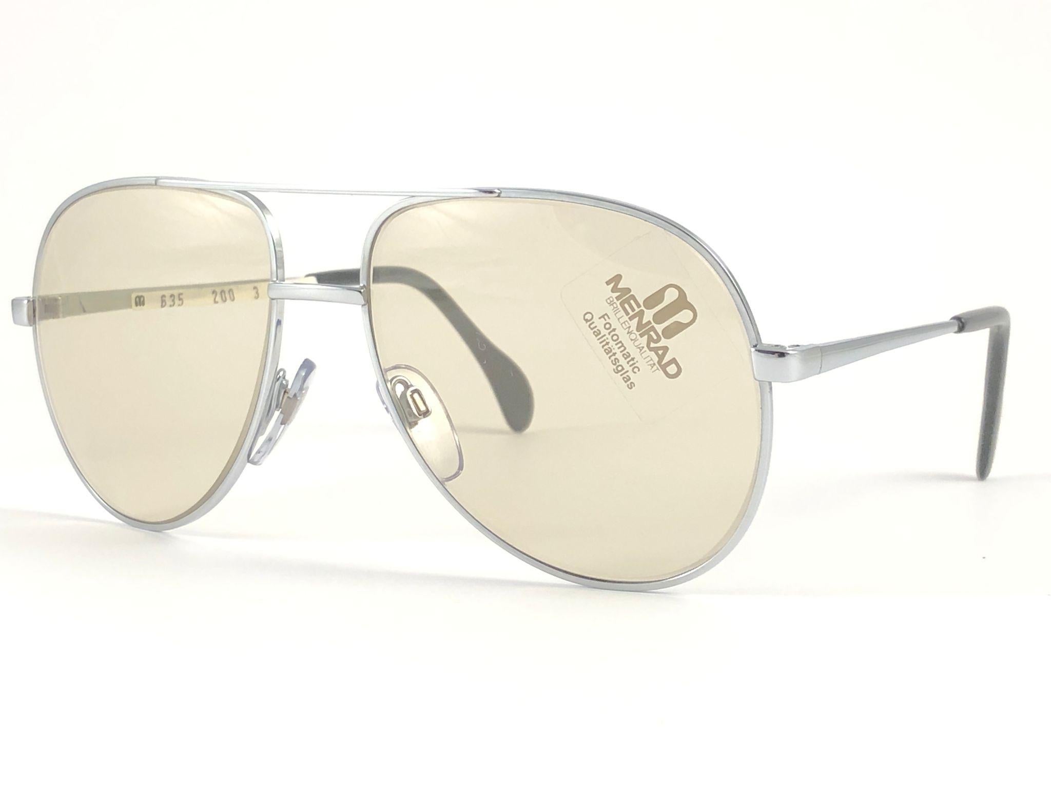 New Vintage Menrad M635 Silver Oversized Made in Germany 1970 Sunglasses  In New Condition For Sale In Baleares, Baleares
