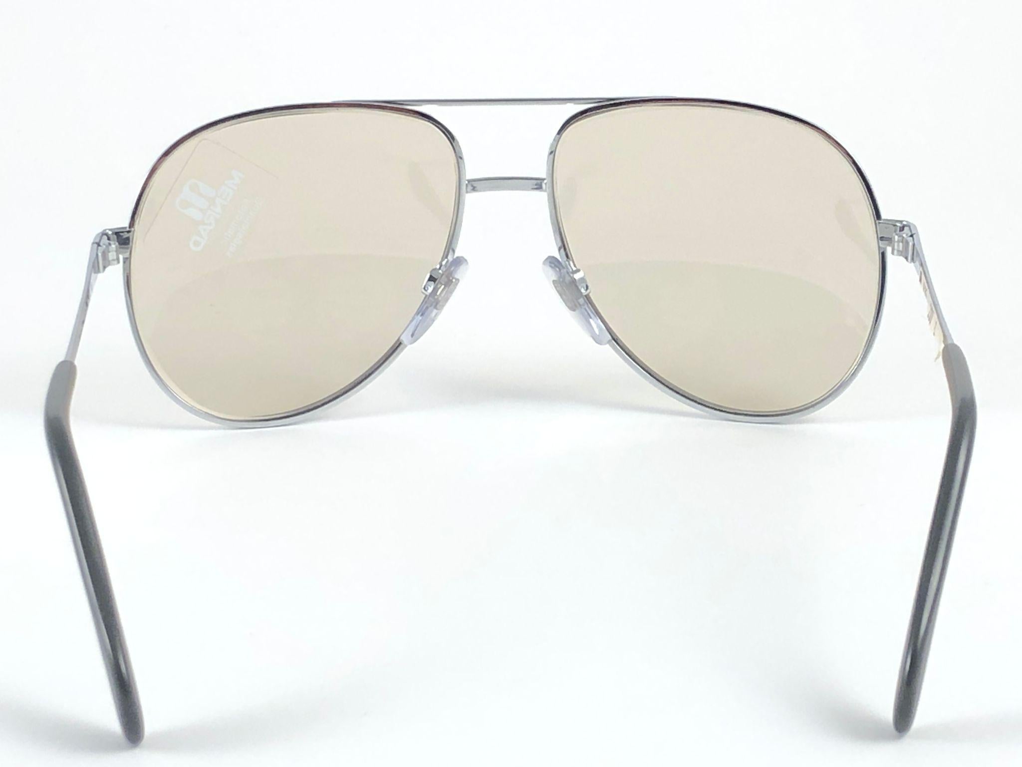 Women's or Men's New Vintage Menrad M635 Silver Oversized Made in Germany 1970 Sunglasses  For Sale