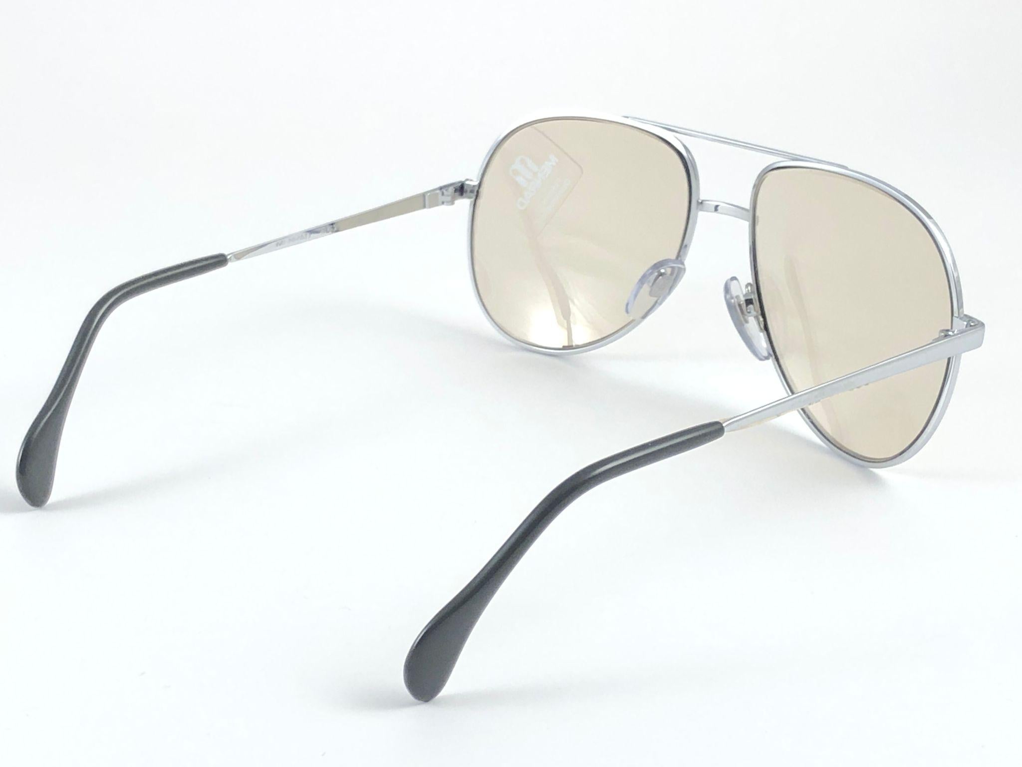 New Vintage Menrad M635 Silver Oversized Made in Germany 1970 Sunglasses  For Sale 1
