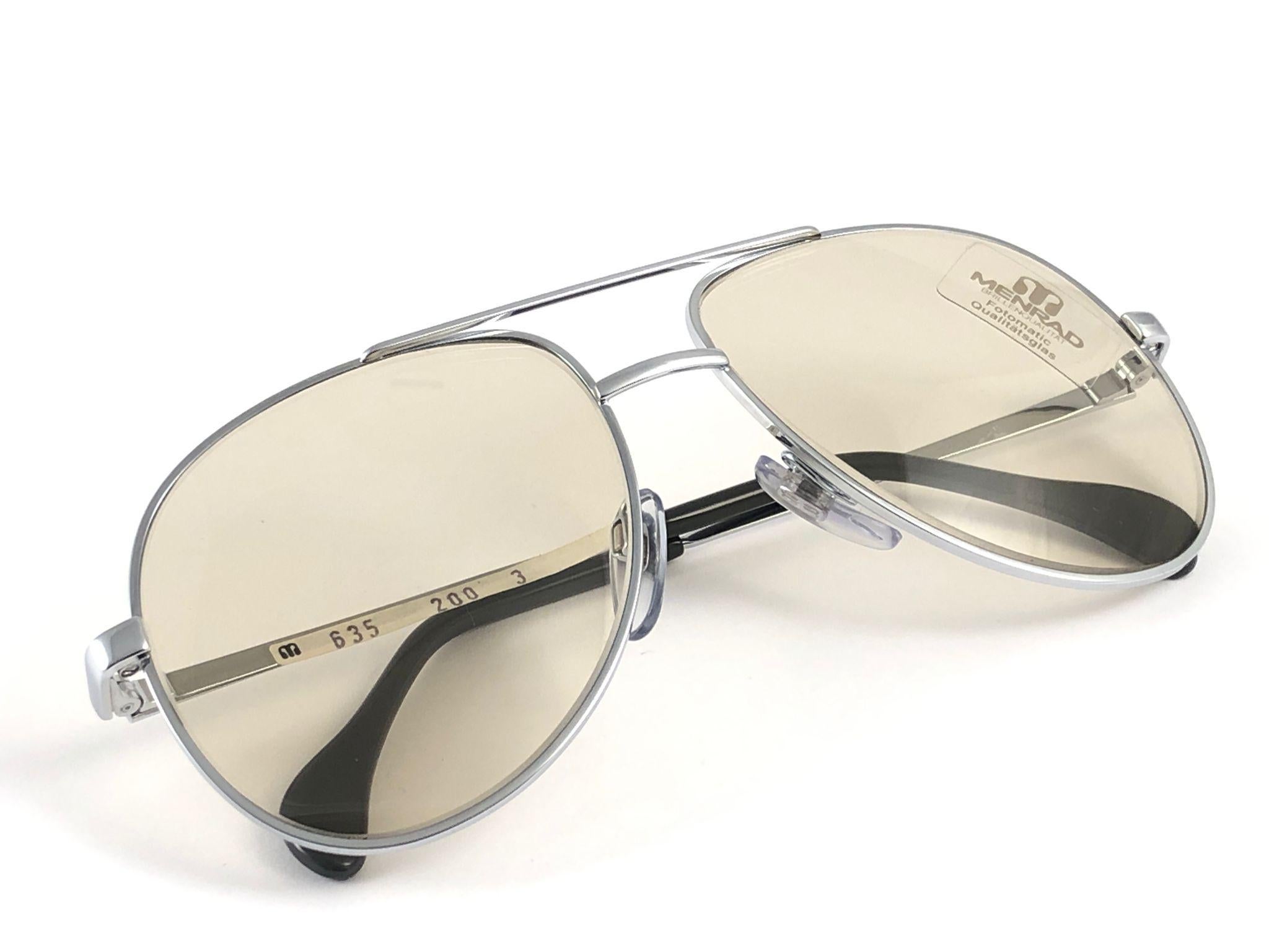 New Vintage Menrad M635 Silver Oversized Made in Germany 1970 Sunglasses  For Sale 2