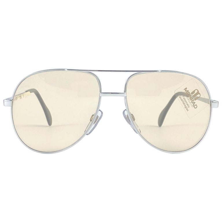New Vintage Menrad M635 Silver Oversized Made in Germany 1970 Sunglasses  For Sale at 1stDibs
