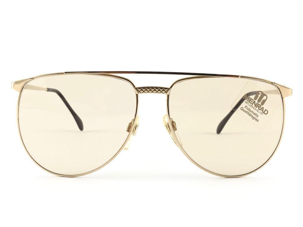 New Vintage Menrad M743 Gold Aviator Oversized Sunglasses Made in Germany 1970s  For Sale 1