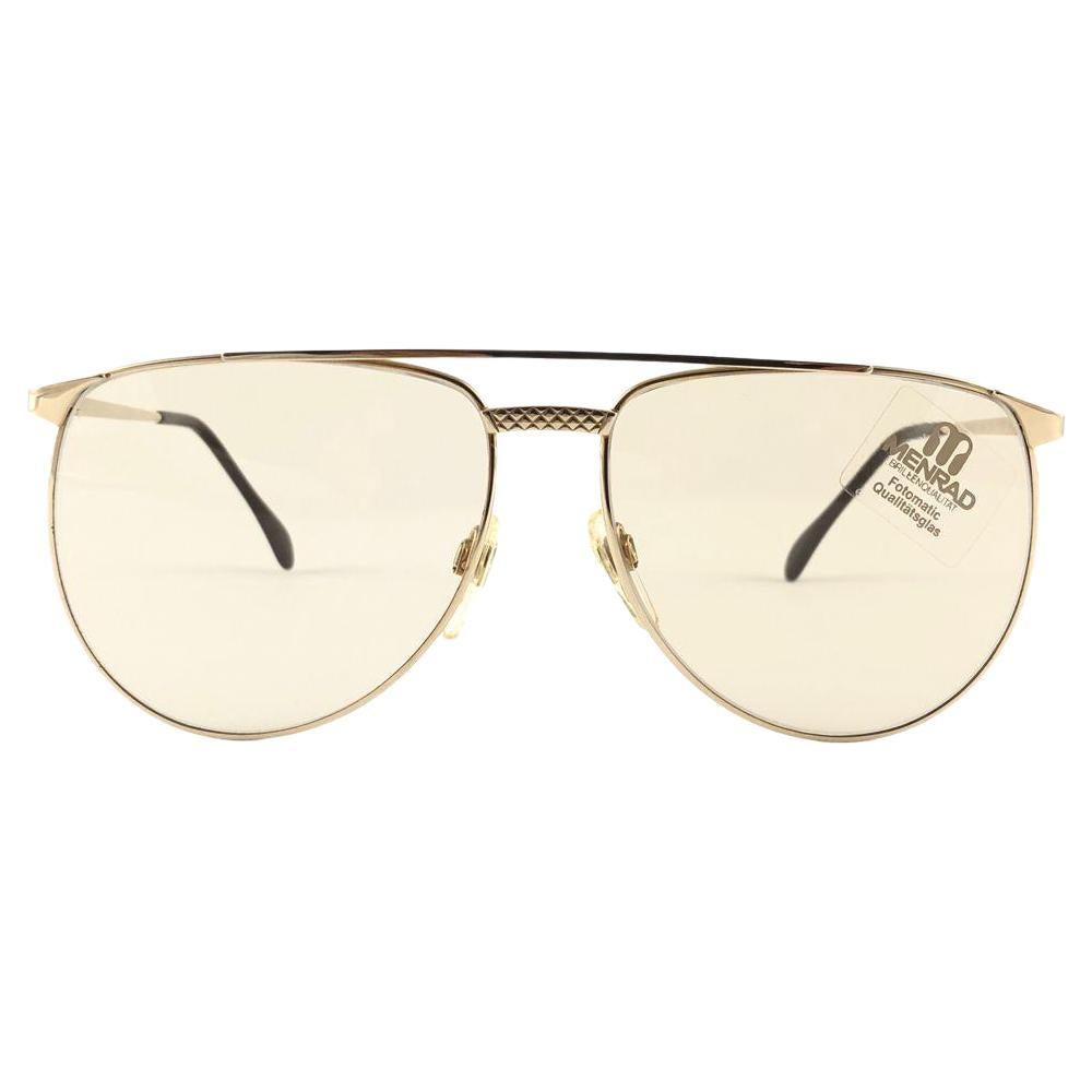 New Vintage Menrad M743 Gold Aviator Oversized Sunglasses Made in Germany 1970s  For Sale