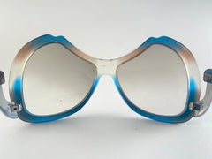 New Vintage Menrad Multicolour Blue & Silver Funk Germany 1970 Sunglasses