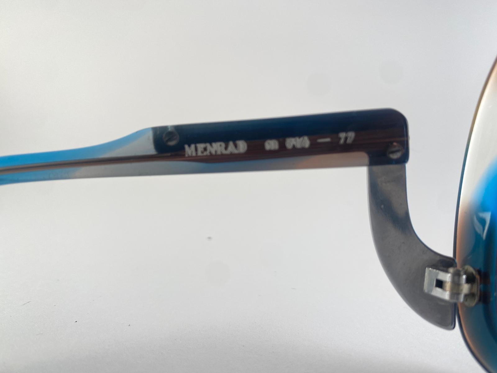 Neue Vintage Menrad Multicolour Blau & Silber Funk Deutschland 1970 Sonnenbrillen für Damen oder Herren im Angebot