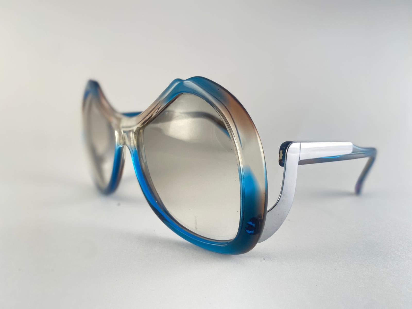 Neue Vintage Menrad Multicolour Blau & Silber Funk Deutschland 1970 Sonnenbrillen im Angebot 2