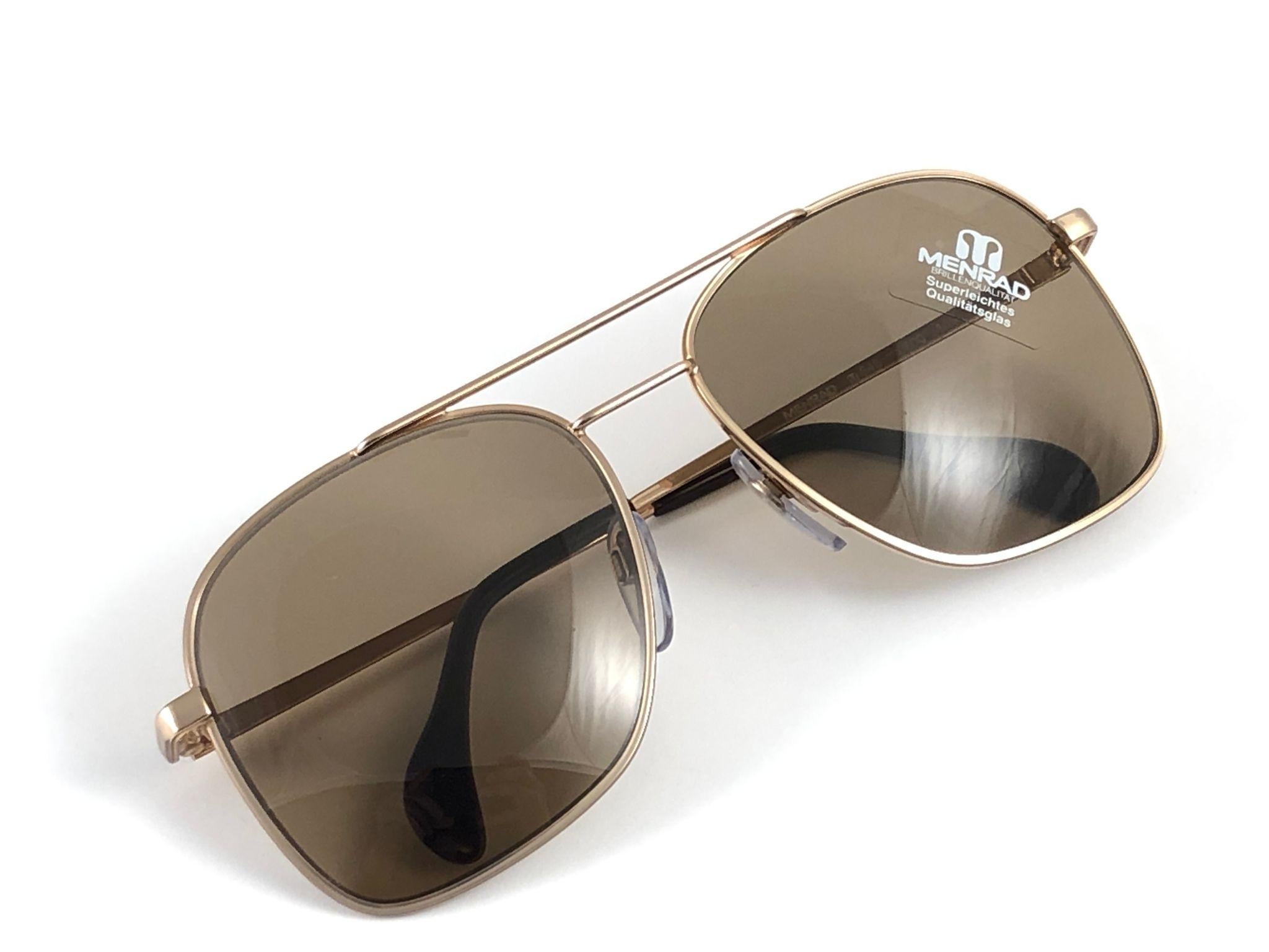 Übergroße Vintage Menrad-Sonnenbrille aus Altgold, hergestellt in Deutschland 1970, neu, Vintage im Angebot 4