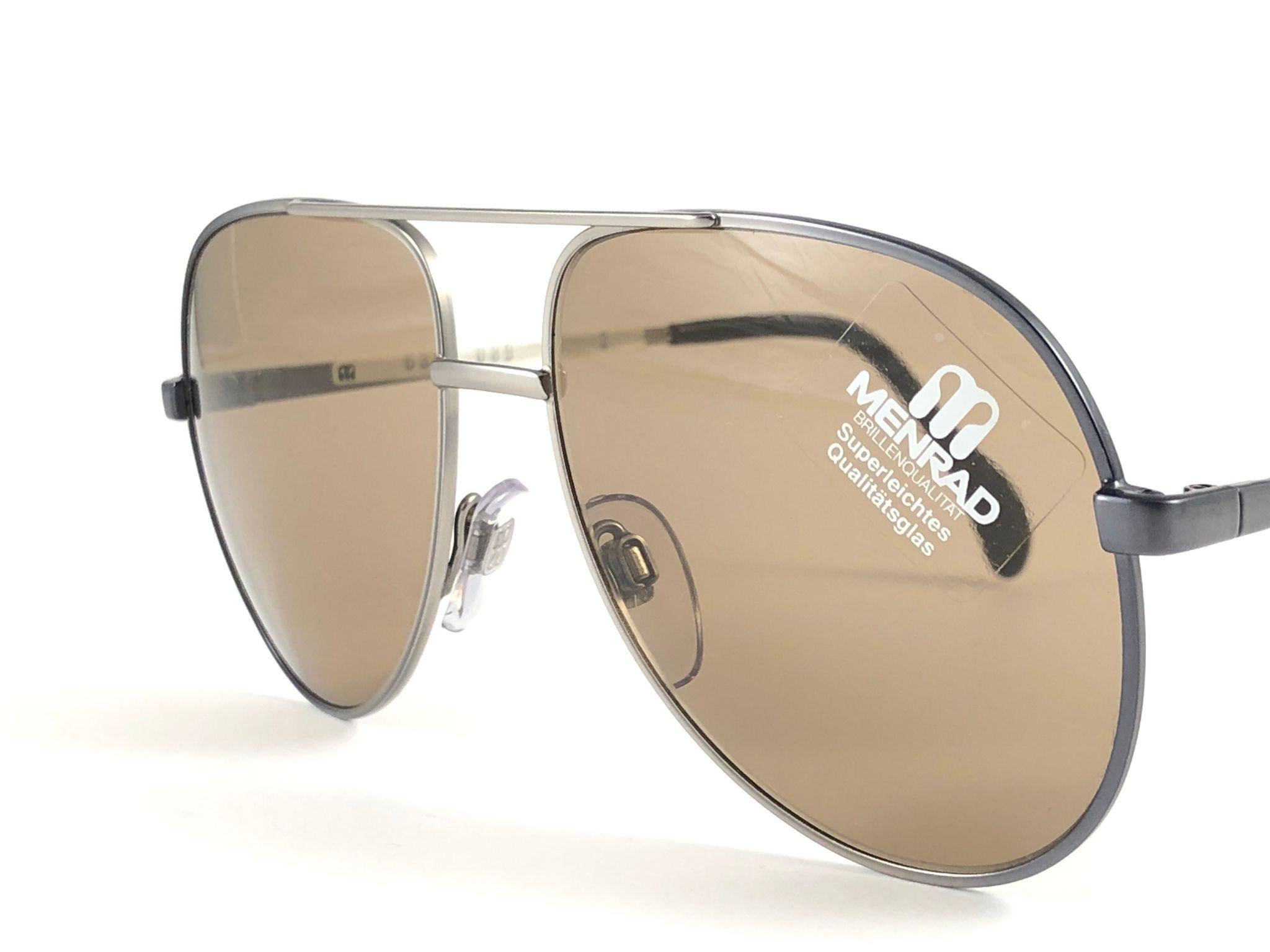 Vintage Menrad Silber-Sonnenbrille in Übergröße, Hergestellt in Deutschland, 1970 (Braun) im Angebot