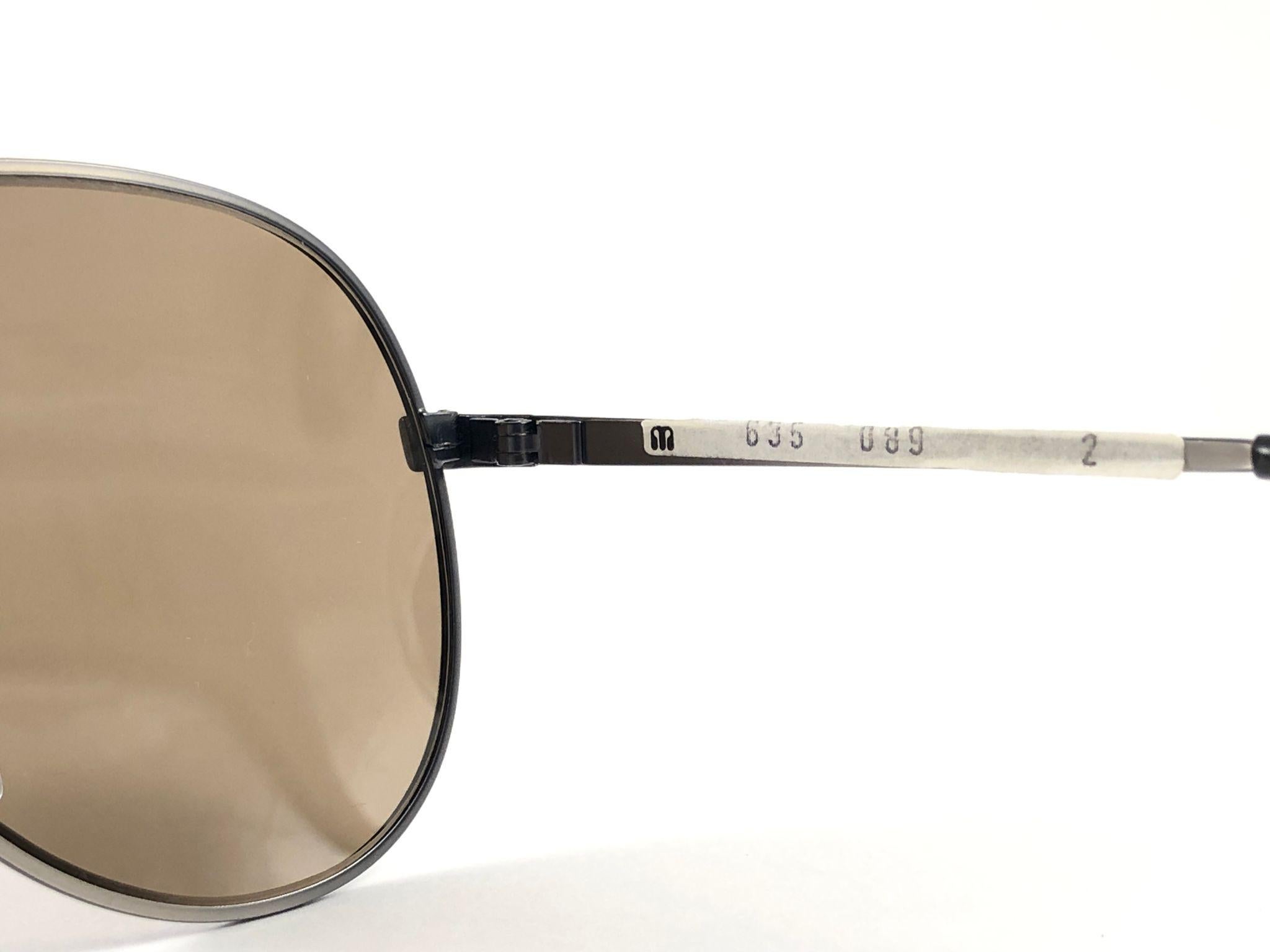 New Vintage Menrad Silver Oversized Made in Germany 1970 Sunglasses  For Sale 1
