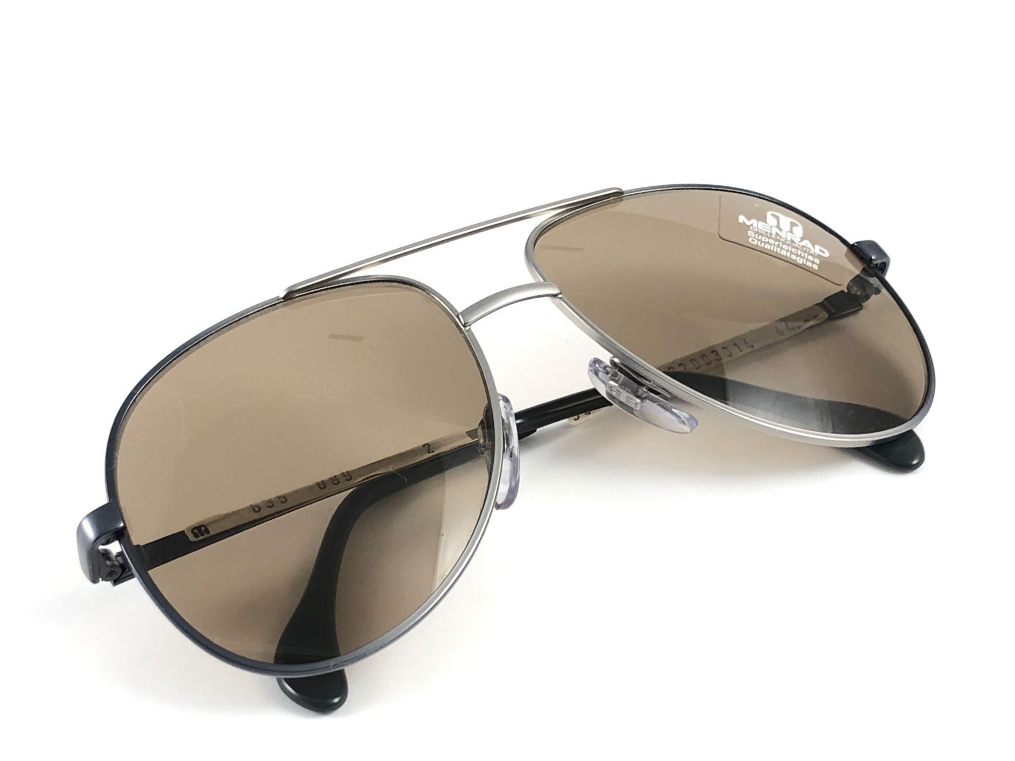 New Vintage Menrad Silver Oversized Made in Germany 1970 Sunglasses  For Sale 2