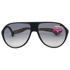 New Retro Metzler 0102 Black Sports Sunglasses Made in Germany 1980's