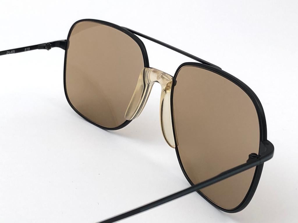 Neu Vintage Metzler 2645 Schwarze Sport-Sonnenbrille, Vintage, hergestellt in Deutschland 1980er Jahre Damen im Angebot