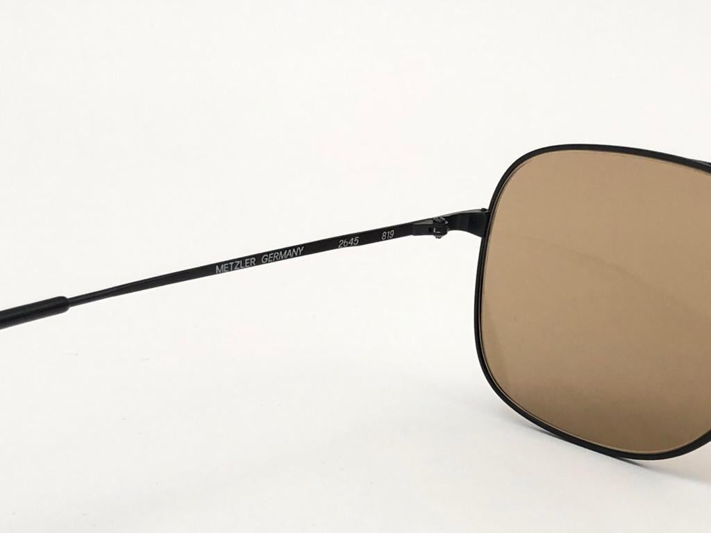 Neu Vintage Metzler 2645 Schwarze Sport-Sonnenbrille, Vintage, hergestellt in Deutschland 1980er Jahre im Angebot 2