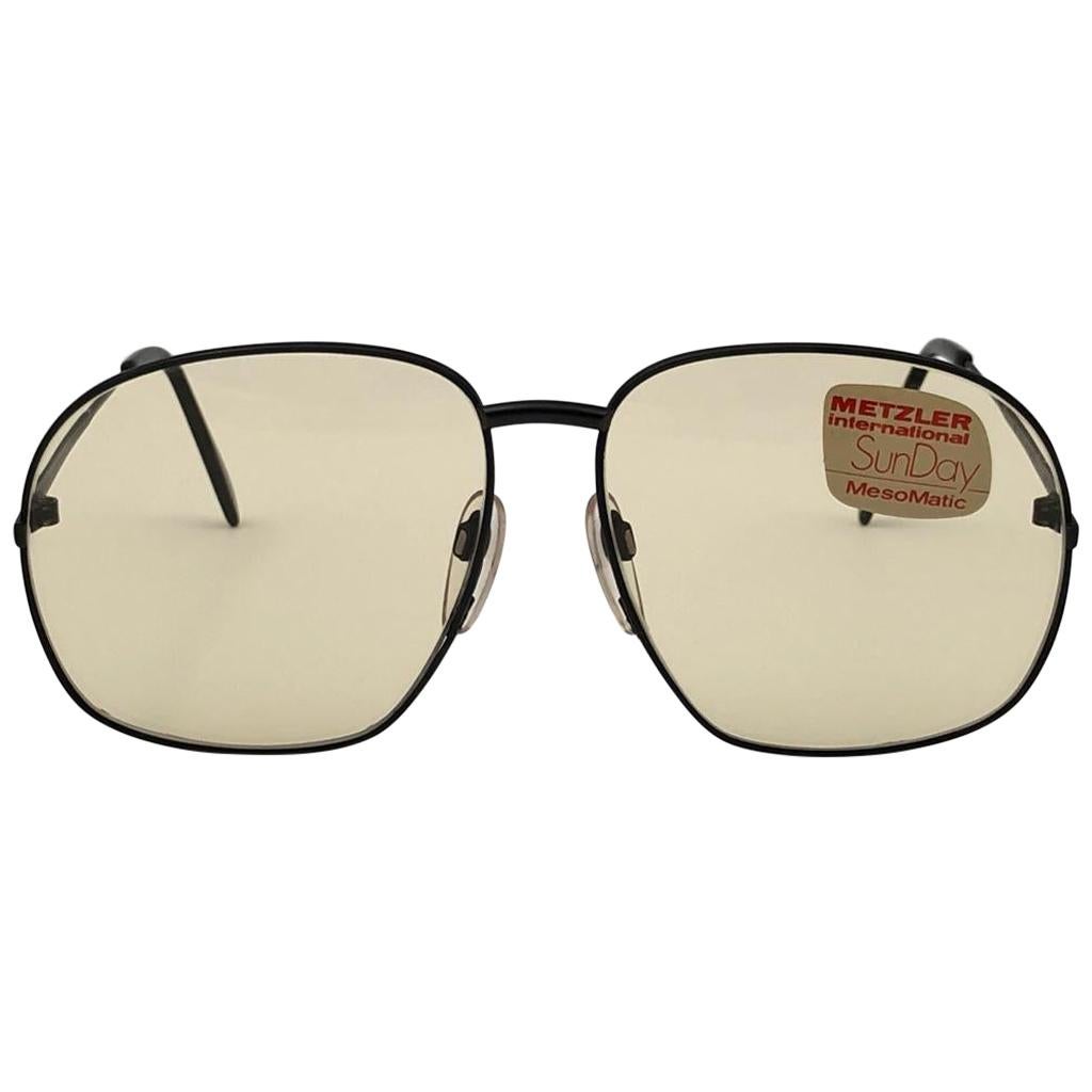 Neu Vintage Metzler 2960 Schwarze Sport-Sonnenbrille Made in Germany 1980er Jahre