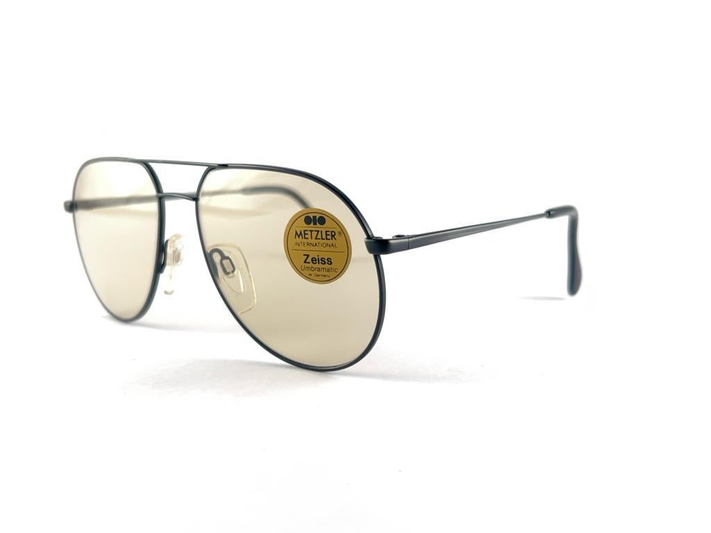 New Vintage Metzler 7945 Black Oversized Sunglasses Made in Germany en vente 6