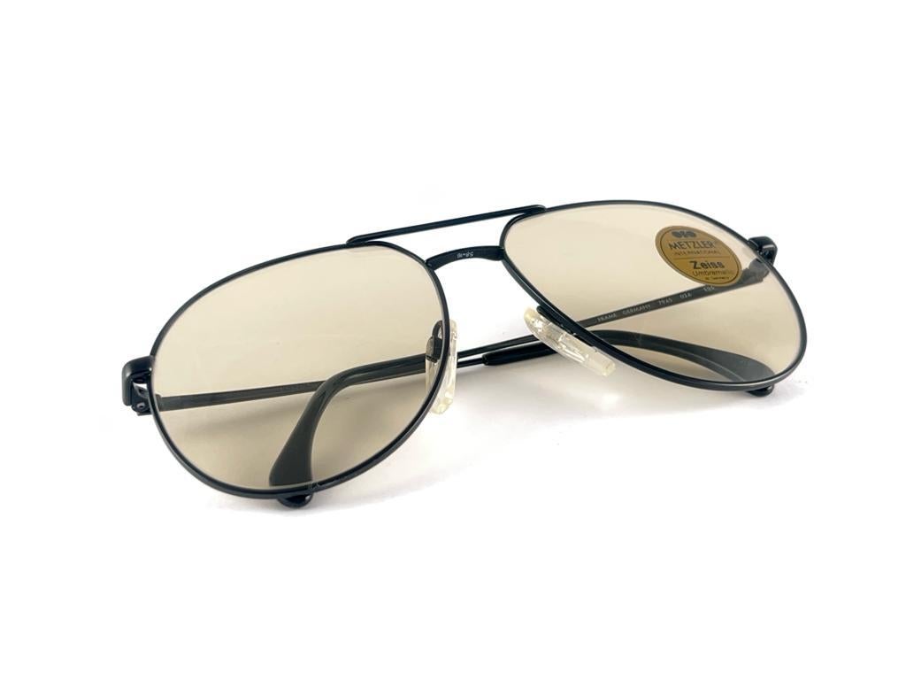 New Vintage Metzler 7945 Black Oversized Sunglasses Made in Germany en vente 9