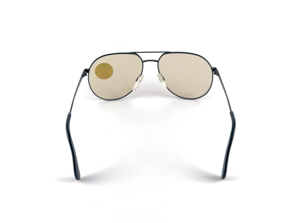 New Vintage Metzler 7945 Black Oversized Sunglasses Made in Germany en vente 2