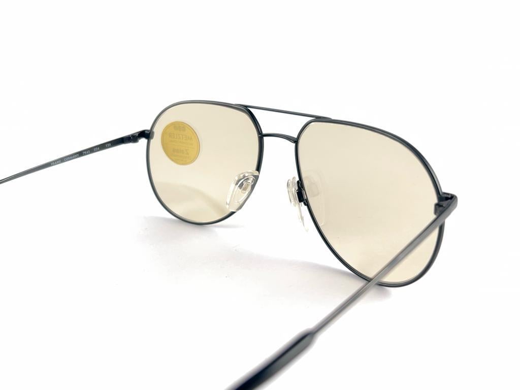 New Vintage Metzler 7945 Black Oversized Sunglasses Made in Germany en vente 3