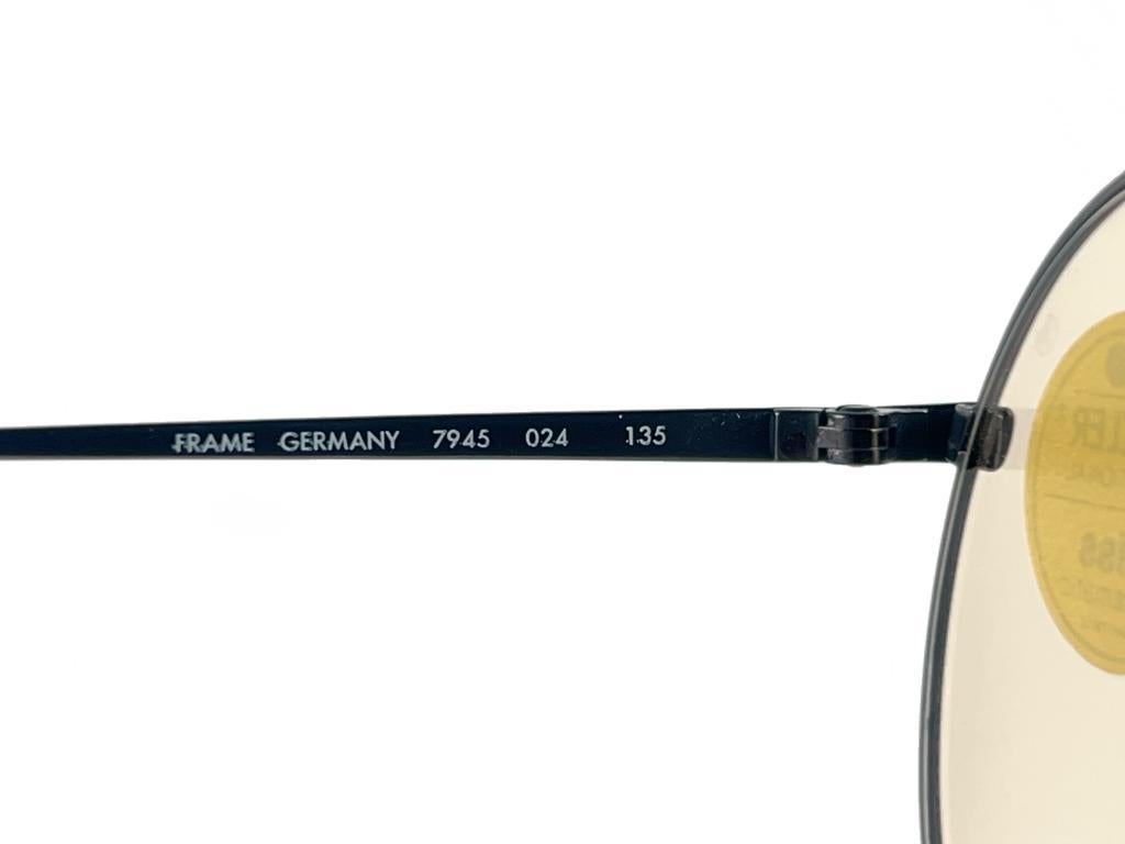 New Vintage Metzler 7945 Black Oversized Sunglasses Made in Germany en vente 4