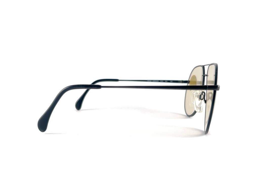 New Vintage Metzler 7945 Black Oversized Sunglasses Made in Germany en vente 5