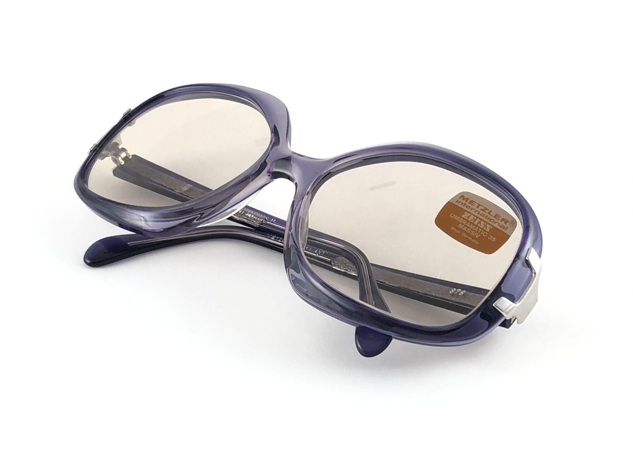 New Vintage Metzler 878 Translucent Purple Sunglasses Made in Germany 1980's For Sale 2