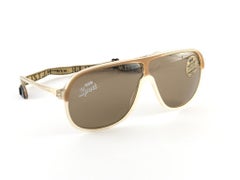 New Vintage Metzler 252 Beige & Brown Sports Sunglasses Made in Germany 1980's