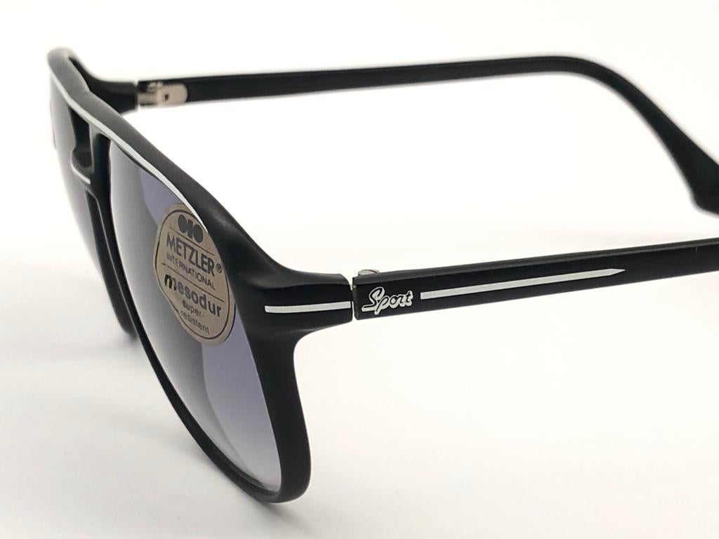 New Vintage Metzler Black Sports Sunglasses Made in Germany 1980's For Sale 2