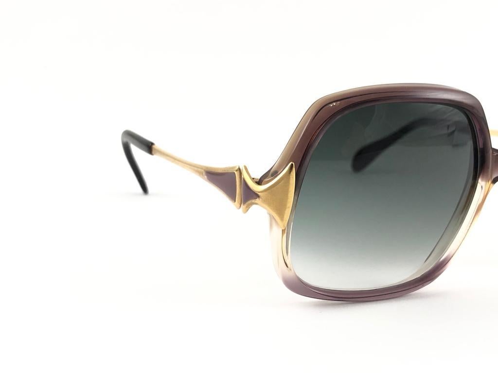 New Vintage Metzler Translucent & Enamel Details Sunglasses West Germany 80's For Sale 1