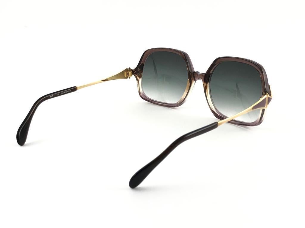 New Vintage Metzler Translucent & Enamel Details Sunglasses West Germany 80's For Sale 2