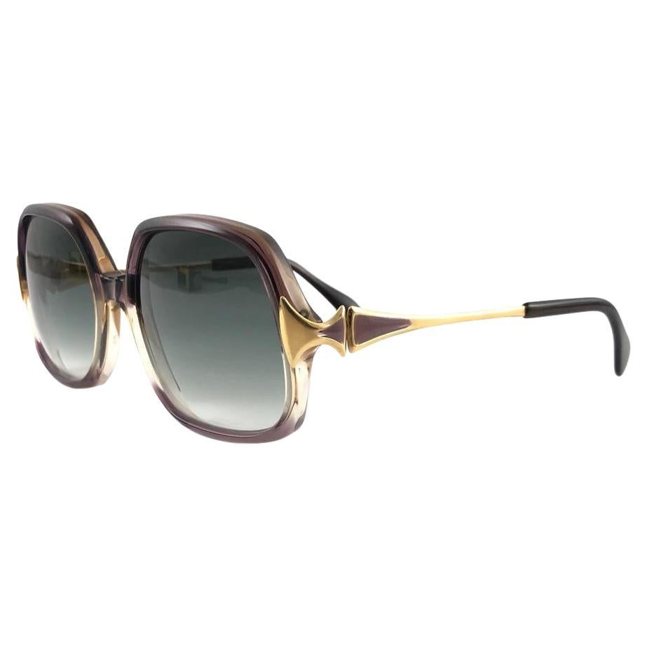 New Vintage Metzler Translucent & Enamel Details Sunglasses West Germany 80's For Sale