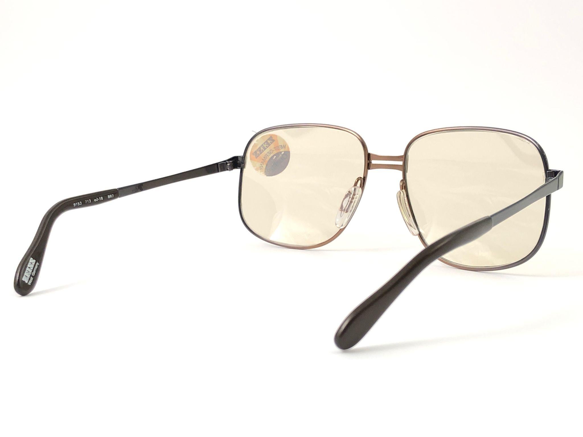 Neu Vintage Metzler Zeiss 9153 Übergroße Kupfer-Sonnenbrille Westdeutschland 1980er Jahre (Weiß) im Angebot