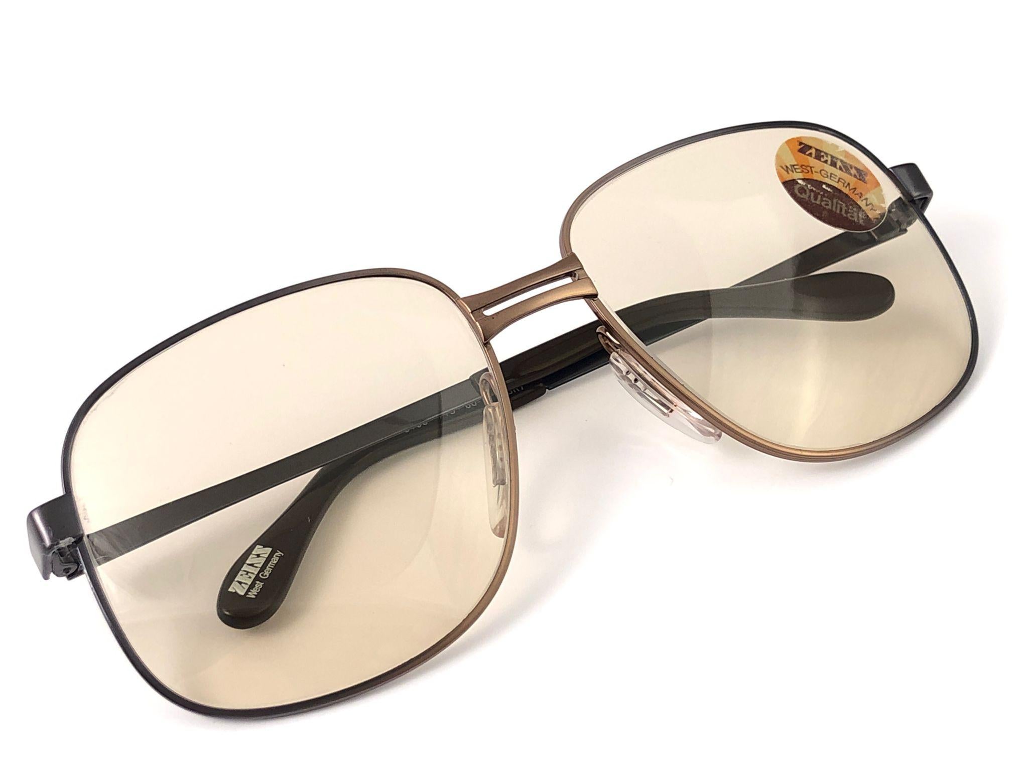 Women's New Vintage Metzler Zeiss 9153 Oversized Copper Sunglasses West Germany 1980's For Sale