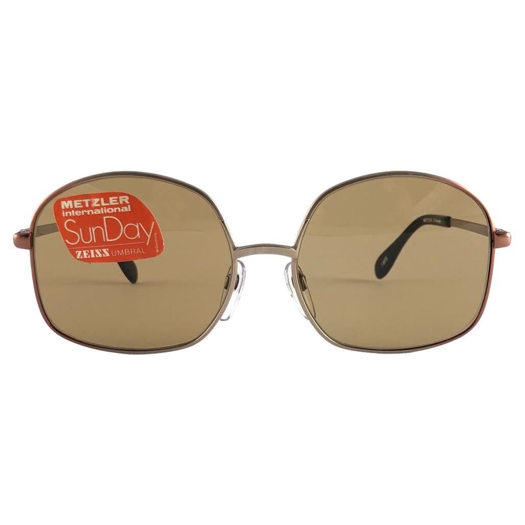 New Vintage Metzler Zeiss SunDay 1855 Rounded  Sunglasses West Germany 80's For Sale